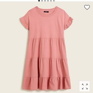 JCrew tiered dress in broken in jersey, size xxl, in weathered rose